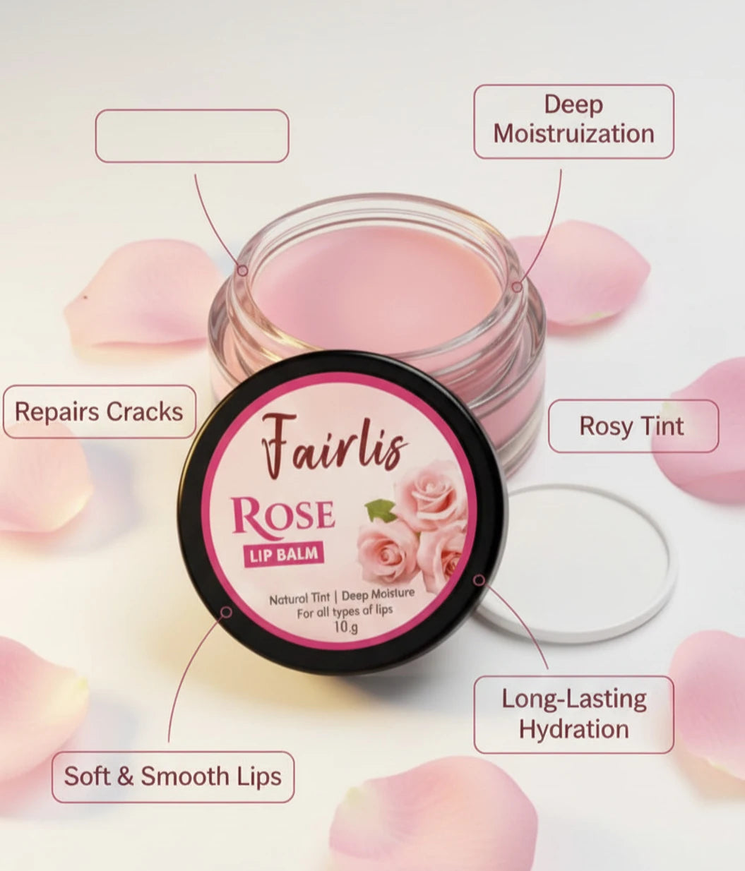 Fairlis Rose Lip Balm For Everyday Repair | Smooth Lip